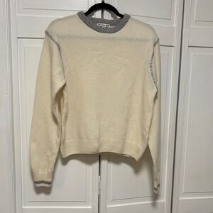 J W Anderson 100% wool, Cream and Gray Crewneck Sweater size medium